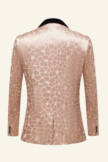 Szampan Żakardowy Szal Lapel 2 Piece Męskie Garnitury Formalne